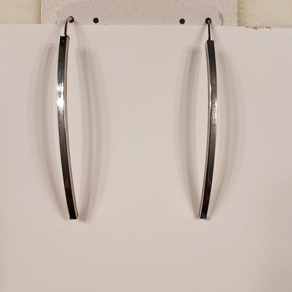 Silver Dangle Earrings, 2" Length